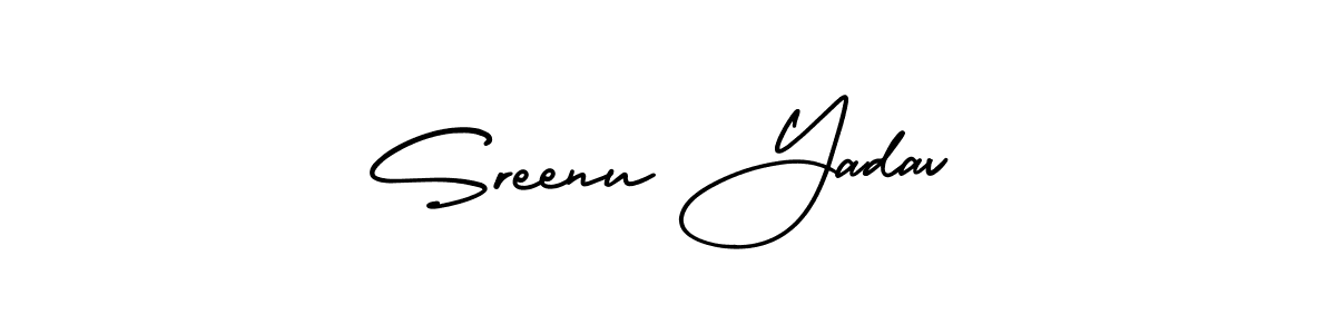 if you are searching for the best signature style for your name Sreenu Yadav. so please give up your signature search. here we have designed multiple signature styles  using AmerikaSignatureDemo-Regular. Sreenu Yadav signature style 3 images and pictures png