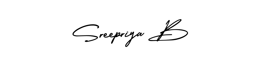 It looks lik you need a new signature style for name Sreepriya B. Design unique handwritten (AmerikaSignatureDemo-Regular) signature with our free signature maker in just a few clicks. Sreepriya B signature style 3 images and pictures png