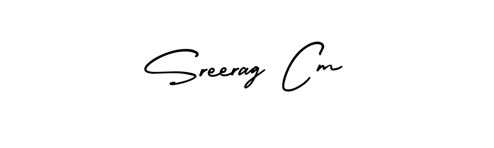 How to make Sreerag Cm name signature. Use AmerikaSignatureDemo-Regular style for creating short signs online. This is the latest handwritten sign. Sreerag Cm signature style 3 images and pictures png