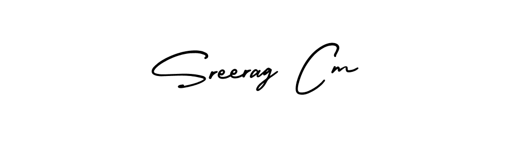 How to make Sreerag Cm name signature. Use AmerikaSignatureDemo-Regular style for creating short signs online. This is the latest handwritten sign. Sreerag Cm signature style 3 images and pictures png