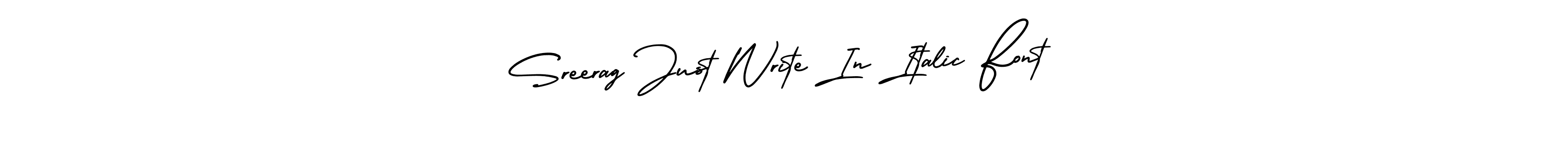 Make a beautiful signature design for name Sreerag Just Write In Italic Font. With this signature (AmerikaSignatureDemo-Regular) style, you can create a handwritten signature for free. Sreerag Just Write In Italic Font signature style 3 images and pictures png