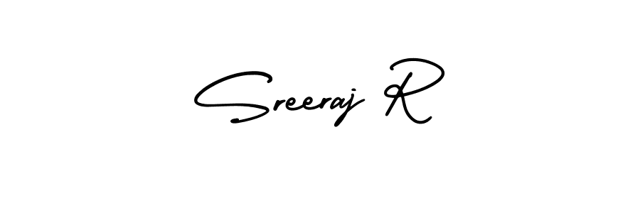 How to make Sreeraj R name signature. Use AmerikaSignatureDemo-Regular style for creating short signs online. This is the latest handwritten sign. Sreeraj R signature style 3 images and pictures png