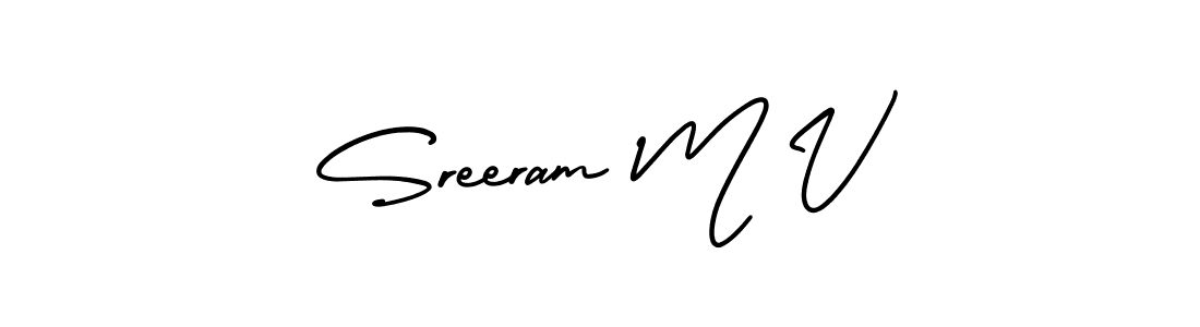 Check out images of Autograph of Sreeram M V name. Actor Sreeram M V Signature Style. AmerikaSignatureDemo-Regular is a professional sign style online. Sreeram M V signature style 3 images and pictures png