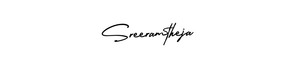 The best way (AmerikaSignatureDemo-Regular) to make a short signature is to pick only two or three words in your name. The name Sreeramtheja include a total of six letters. For converting this name. Sreeramtheja signature style 3 images and pictures png
