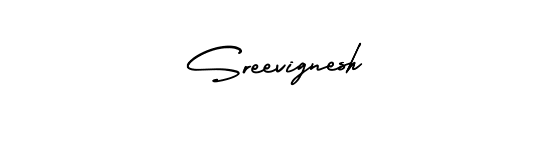 The best way (AmerikaSignatureDemo-Regular) to make a short signature is to pick only two or three words in your name. The name Sreevignesh include a total of six letters. For converting this name. Sreevignesh signature style 3 images and pictures png