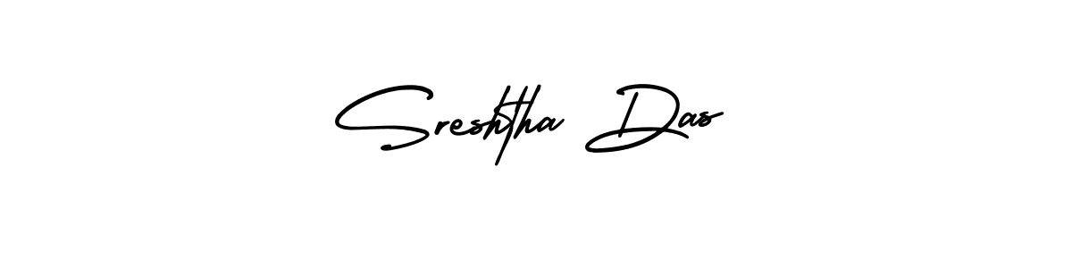 The best way (AmerikaSignatureDemo-Regular) to make a short signature is to pick only two or three words in your name. The name Sreshtha Das include a total of six letters. For converting this name. Sreshtha Das signature style 3 images and pictures png