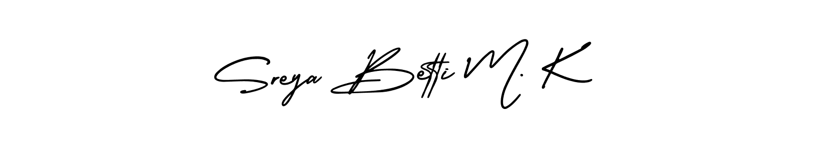 Sreya Betti M. K stylish signature style. Best Handwritten Sign (AmerikaSignatureDemo-Regular) for my name. Handwritten Signature Collection Ideas for my name Sreya Betti M. K. Sreya Betti M. K signature style 3 images and pictures png