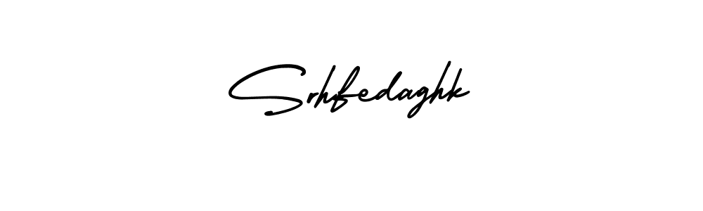 You should practise on your own different ways (AmerikaSignatureDemo-Regular) to write your name (Srhfedaghk) in signature. don't let someone else do it for you. Srhfedaghk signature style 3 images and pictures png