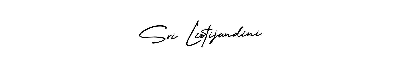 The best way (AmerikaSignatureDemo-Regular) to make a short signature is to pick only two or three words in your name. The name Sri Listijandini include a total of six letters. For converting this name. Sri Listijandini signature style 3 images and pictures png