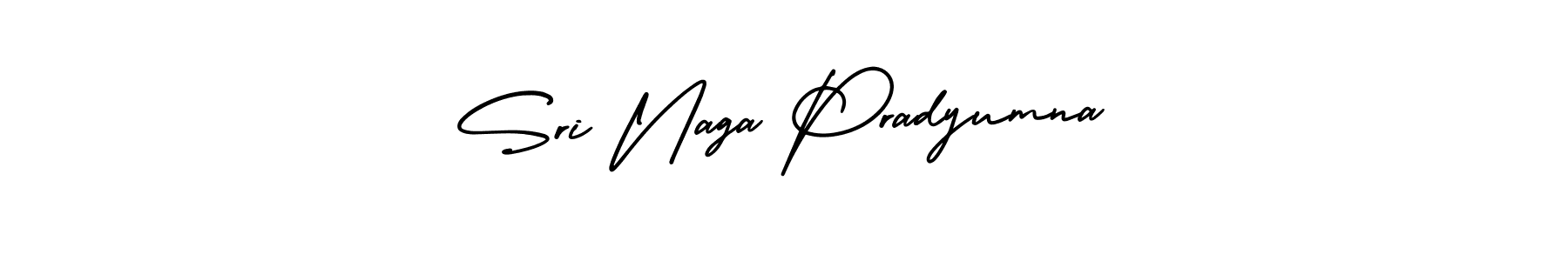 The best way (AmerikaSignatureDemo-Regular) to make a short signature is to pick only two or three words in your name. The name Sri Naga Pradyumna include a total of six letters. For converting this name. Sri Naga Pradyumna signature style 3 images and pictures png