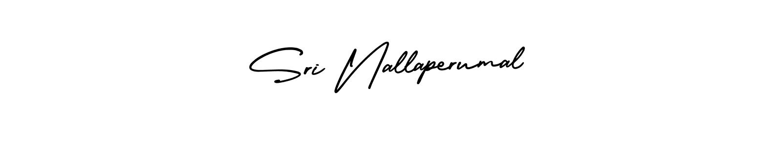 You should practise on your own different ways (AmerikaSignatureDemo-Regular) to write your name (Sri Nallaperumal) in signature. don't let someone else do it for you. Sri Nallaperumal signature style 3 images and pictures png