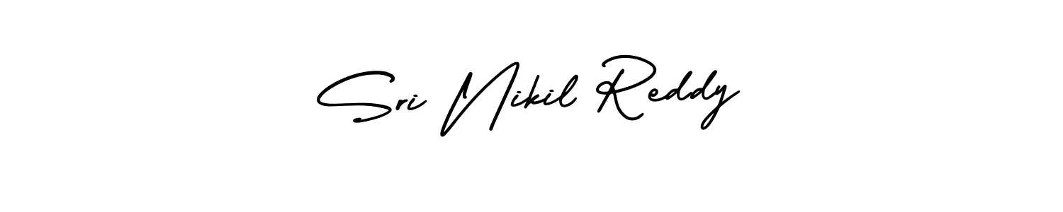 Sri Nikil Reddy stylish signature style. Best Handwritten Sign (AmerikaSignatureDemo-Regular) for my name. Handwritten Signature Collection Ideas for my name Sri Nikil Reddy. Sri Nikil Reddy signature style 3 images and pictures png