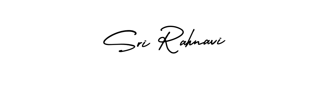 You should practise on your own different ways (AmerikaSignatureDemo-Regular) to write your name (Sri Rahnavi) in signature. don't let someone else do it for you. Sri Rahnavi signature style 3 images and pictures png