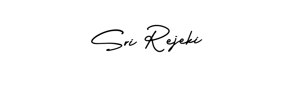 AmerikaSignatureDemo-Regular is a professional signature style that is perfect for those who want to add a touch of class to their signature. It is also a great choice for those who want to make their signature more unique. Get Sri Rejeki name to fancy signature for free. Sri Rejeki signature style 3 images and pictures png