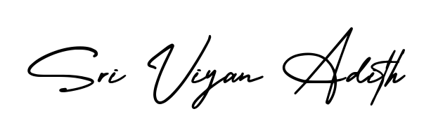 A stylish, flowing autograph style designed for name Sri Viyan Adith using AmerikaSignatureDemo-Regular typography. Perfect for digital creative projects. Sri Viyan Adith signature style 3 images and pictures png