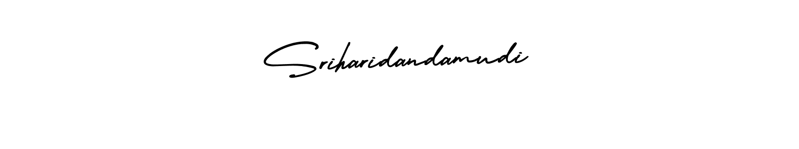 You should practise on your own different ways (AmerikaSignatureDemo-Regular) to write your name (Sriharidandamudi) in signature. don't let someone else do it for you. Sriharidandamudi signature style 3 images and pictures png