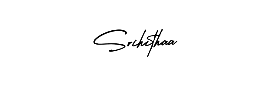Srihithaa stylish signature style. Best Handwritten Sign (AmerikaSignatureDemo-Regular) for my name. Handwritten Signature Collection Ideas for my name Srihithaa. Srihithaa signature style 3 images and pictures png