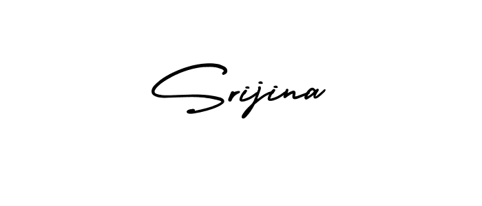 How to make Srijina name signature. Use AmerikaSignatureDemo-Regular style for creating short signs online. This is the latest handwritten sign. Srijina signature style 3 images and pictures png