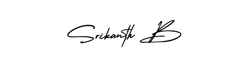 Use a signature maker to create a handwritten signature online. With this signature software, you can design (AmerikaSignatureDemo-Regular) your own signature for name Srikanth B. Srikanth B signature style 3 images and pictures png