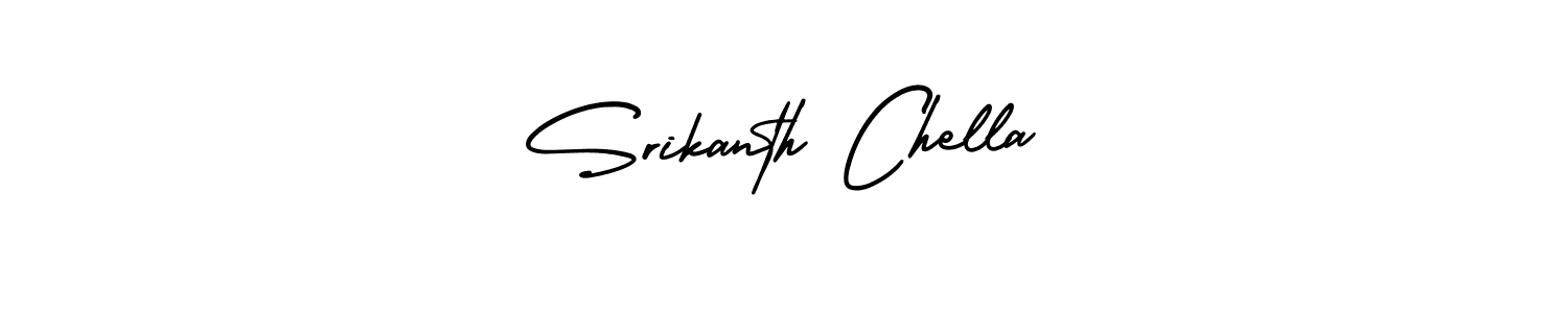 How to make Srikanth Chella name signature. Use AmerikaSignatureDemo-Regular style for creating short signs online. This is the latest handwritten sign. Srikanth Chella signature style 3 images and pictures png