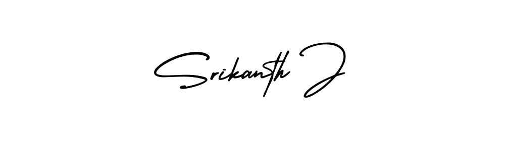 Make a beautiful signature design for name Srikanth J. With this signature (AmerikaSignatureDemo-Regular) style, you can create a handwritten signature for free. Srikanth J signature style 3 images and pictures png