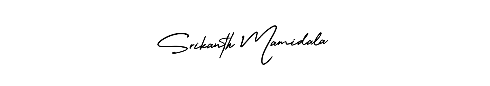 Use a signature maker to create a handwritten signature online. With this signature software, you can design (AmerikaSignatureDemo-Regular) your own signature for name Srikanth Mamidala. Srikanth Mamidala signature style 3 images and pictures png