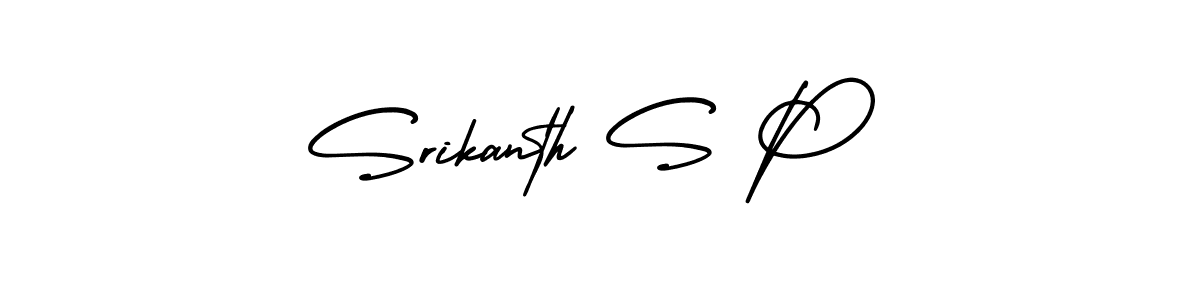 How to make Srikanth S P name signature. Use AmerikaSignatureDemo-Regular style for creating short signs online. This is the latest handwritten sign. Srikanth S P signature style 3 images and pictures png