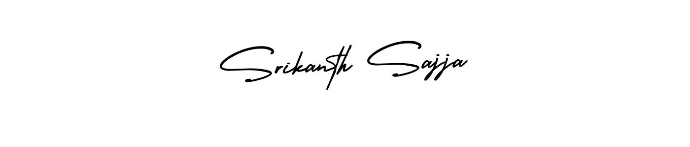 How to make Srikanth Sajja name signature. Use AmerikaSignatureDemo-Regular style for creating short signs online. This is the latest handwritten sign. Srikanth Sajja signature style 3 images and pictures png