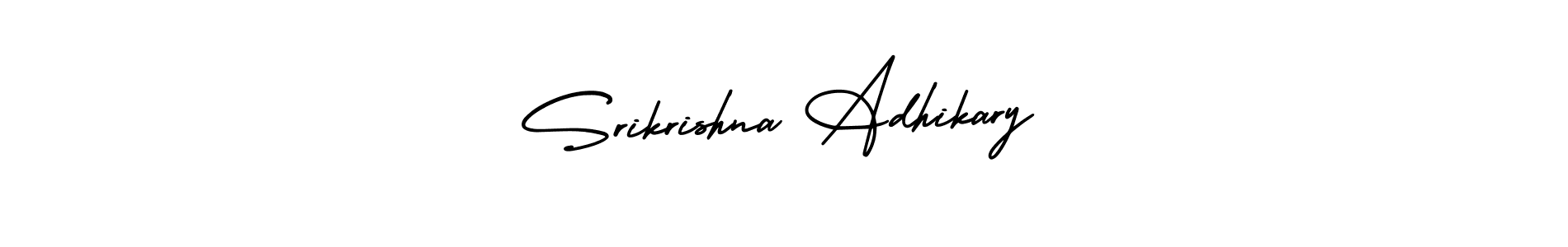 The best way (AmerikaSignatureDemo-Regular) to make a short signature is to pick only two or three words in your name. The name Srikrishna Adhikary include a total of six letters. For converting this name. Srikrishna Adhikary signature style 3 images and pictures png