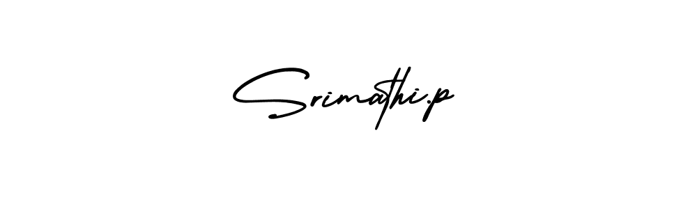 Use a signature maker to create a handwritten signature online. With this signature software, you can design (AmerikaSignatureDemo-Regular) your own signature for name Srimathi.p. Srimathi.p signature style 3 images and pictures png