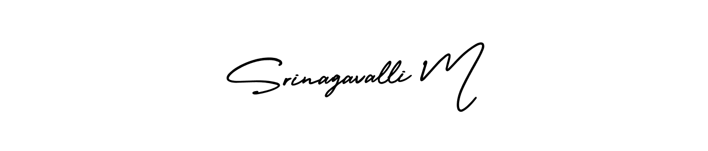 Create a beautiful signature design for name Srinagavalli M. With this signature (AmerikaSignatureDemo-Regular) fonts, you can make a handwritten signature for free. Srinagavalli M signature style 3 images and pictures png