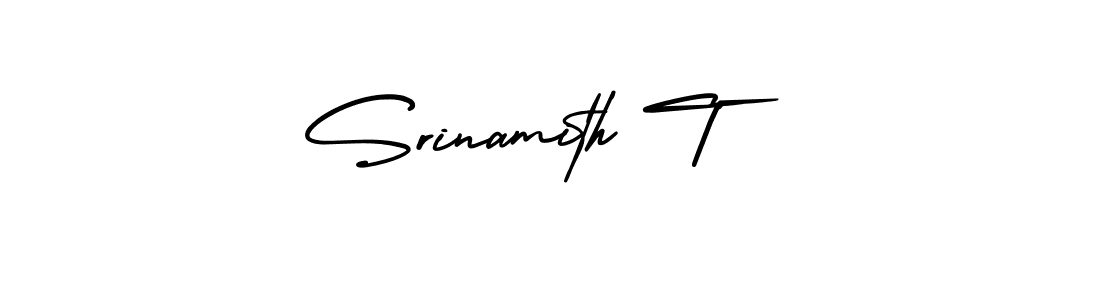 Make a short Srinamith T signature style. Manage your documents anywhere anytime using AmerikaSignatureDemo-Regular. Create and add eSignatures, submit forms, share and send files easily. Srinamith T signature style 3 images and pictures png