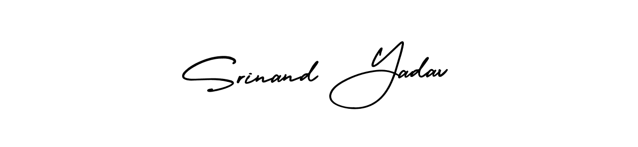 This is the best signature style for the Srinand Yadav name. Also you like these signature font (AmerikaSignatureDemo-Regular). Mix name signature. Srinand Yadav signature style 3 images and pictures png