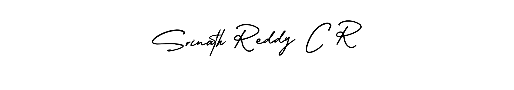 You should practise on your own different ways (AmerikaSignatureDemo-Regular) to write your name (Srinath Reddy C R) in signature. don't let someone else do it for you. Srinath Reddy C R signature style 3 images and pictures png