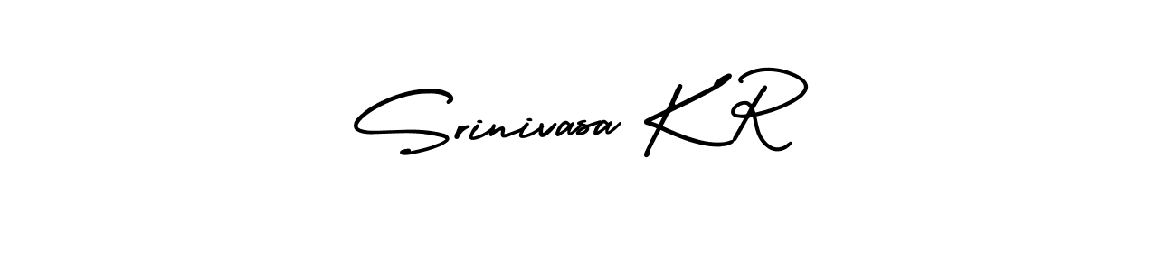How to make Srinivasa K R name signature. Use AmerikaSignatureDemo-Regular style for creating short signs online. This is the latest handwritten sign. Srinivasa K R signature style 3 images and pictures png