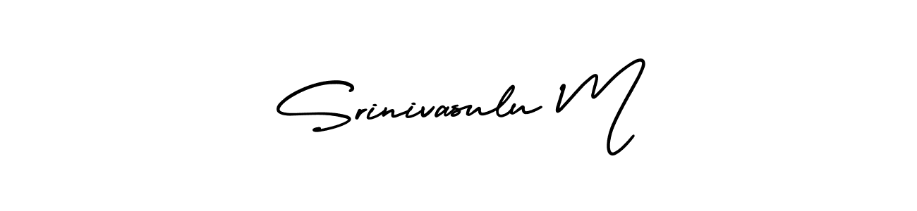 Make a beautiful signature design for name Srinivasulu M. With this signature (AmerikaSignatureDemo-Regular) style, you can create a handwritten signature for free. Srinivasulu M signature style 3 images and pictures png