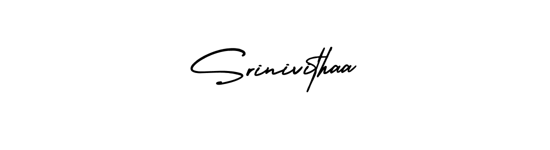Use a signature maker to create a handwritten signature online. With this signature software, you can design (AmerikaSignatureDemo-Regular) your own signature for name Srinivithaa. Srinivithaa signature style 3 images and pictures png