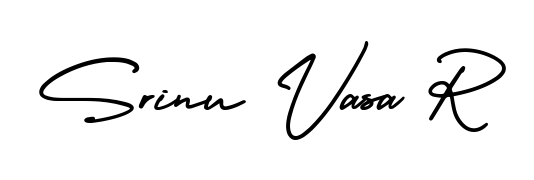 Master the art of signing with Srinu Vasa R written in fluent AmerikaSignatureDemo-Regular script. A great template to practice and refine your handwriting. Srinu Vasa R signature style 3 images and pictures png