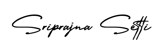 A modern signature idea for name Sriprajna Setti using AmerikaSignatureDemo-Regular font. Clean strokes and elegant curves make it stand out instantly. Sriprajna Setti signature style 3 images and pictures png