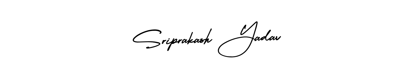 You should practise on your own different ways (AmerikaSignatureDemo-Regular) to write your name (Sriprakash Yadav) in signature. don't let someone else do it for you. Sriprakash Yadav signature style 3 images and pictures png