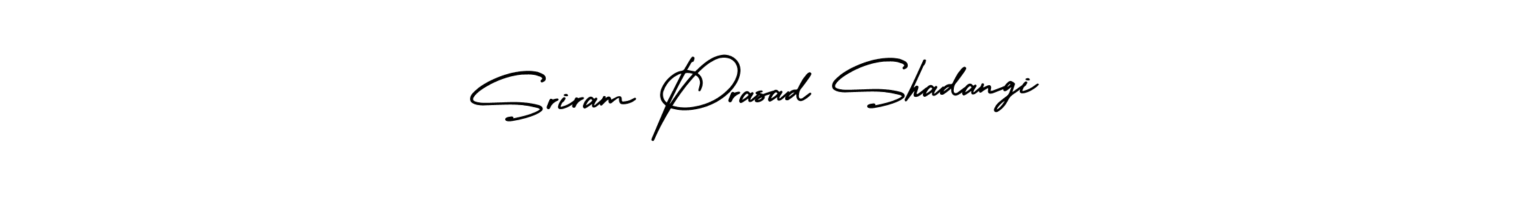 You should practise on your own different ways (AmerikaSignatureDemo-Regular) to write your name (Sriram Prasad Shadangi) in signature. don't let someone else do it for you. Sriram Prasad Shadangi signature style 3 images and pictures png