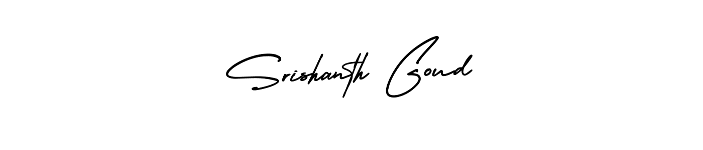 How to make Srishanth Goud signature? AmerikaSignatureDemo-Regular is a professional autograph style. Create handwritten signature for Srishanth Goud name. Srishanth Goud signature style 3 images and pictures png
