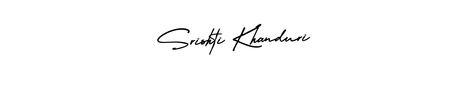 How to make Srishti Khanduri name signature. Use AmerikaSignatureDemo-Regular style for creating short signs online. This is the latest handwritten sign. Srishti Khanduri signature style 3 images and pictures png