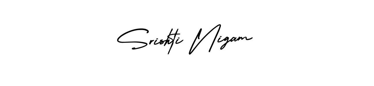 Use a signature maker to create a handwritten signature online. With this signature software, you can design (AmerikaSignatureDemo-Regular) your own signature for name Srishti Nigam. Srishti Nigam signature style 3 images and pictures png
