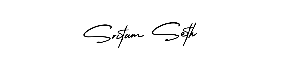 Sritam Seth stylish signature style. Best Handwritten Sign (AmerikaSignatureDemo-Regular) for my name. Handwritten Signature Collection Ideas for my name Sritam Seth. Sritam Seth signature style 3 images and pictures png