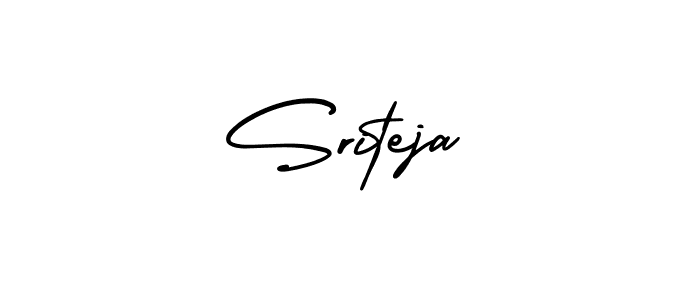 The best way (AmerikaSignatureDemo-Regular) to make a short signature is to pick only two or three words in your name. The name Sriteja include a total of six letters. For converting this name. Sriteja signature style 3 images and pictures png