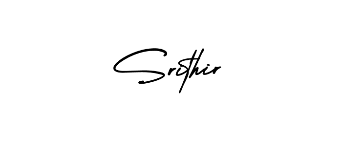 You should practise on your own different ways (AmerikaSignatureDemo-Regular) to write your name (Srithir) in signature. don't let someone else do it for you. Srithir signature style 3 images and pictures png