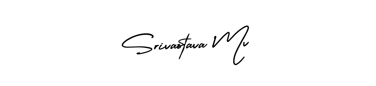 The best way (AmerikaSignatureDemo-Regular) to make a short signature is to pick only two or three words in your name. The name Srivastava Mv include a total of six letters. For converting this name. Srivastava Mv signature style 3 images and pictures png