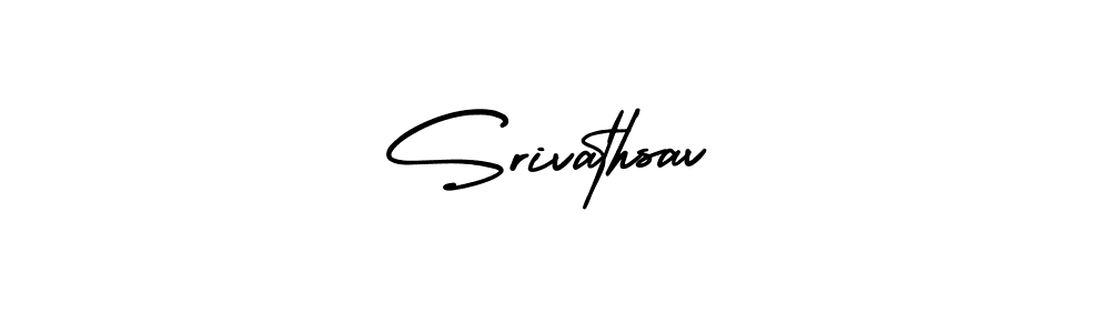 The best way (AmerikaSignatureDemo-Regular) to make a short signature is to pick only two or three words in your name. The name Srivathsav include a total of six letters. For converting this name. Srivathsav signature style 3 images and pictures png