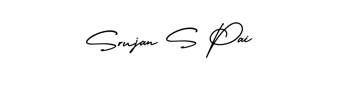 How to make Srujan S Pai name signature. Use AmerikaSignatureDemo-Regular style for creating short signs online. This is the latest handwritten sign. Srujan S Pai signature style 3 images and pictures png